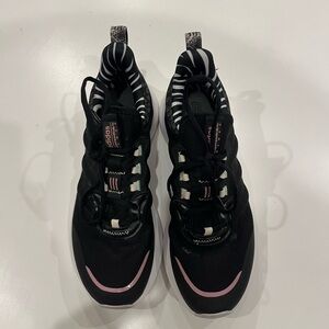 Adidas Women's Black Sneakers with Pink Highlights